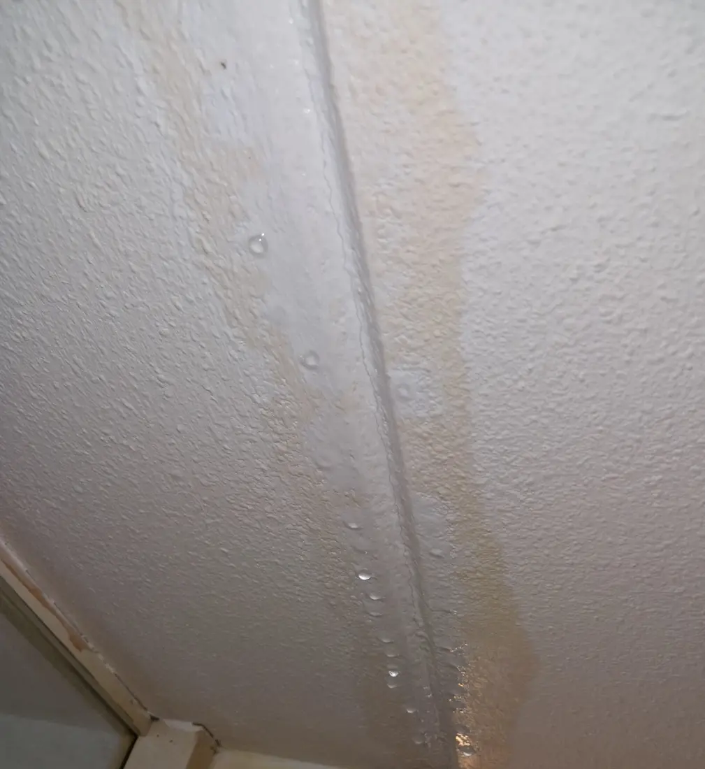 Feuchtigkeitsfleck mit Verfärbung an einer Wand
